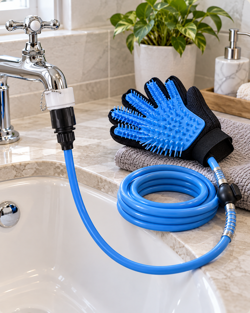 Pommeau de douche massant pour chien — vue détail